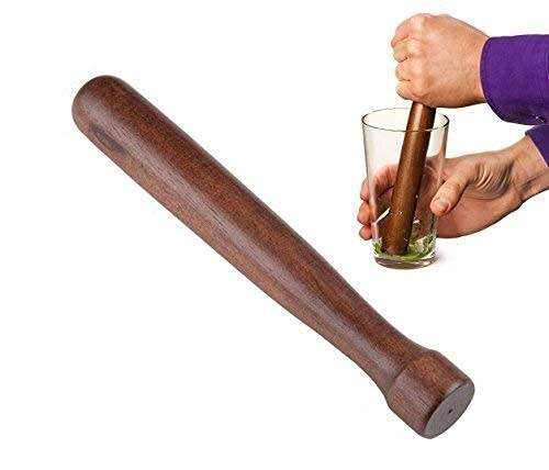 Premium Wooden Cocktail Muddler - Best Mojito & Herb Muddler for Mint, Lime, Lemon & Garlic - Durable Bar Tool for Mixing Drinks - Perfect for Home Bars, Cocktail Parties & Professional Bartending