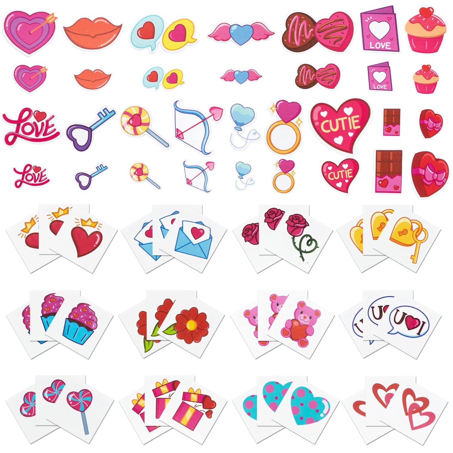 JOYIN 1000+ Pieces Valentine's Day Party Supplies Kit with Temporary Tattoos, Foam Stickers, Stampers & Stickers - Perfect for Valentine's Party Favors, Classroom Crafts, DIY Decorations, Wedding Photo Props, and Kids' Art Projects