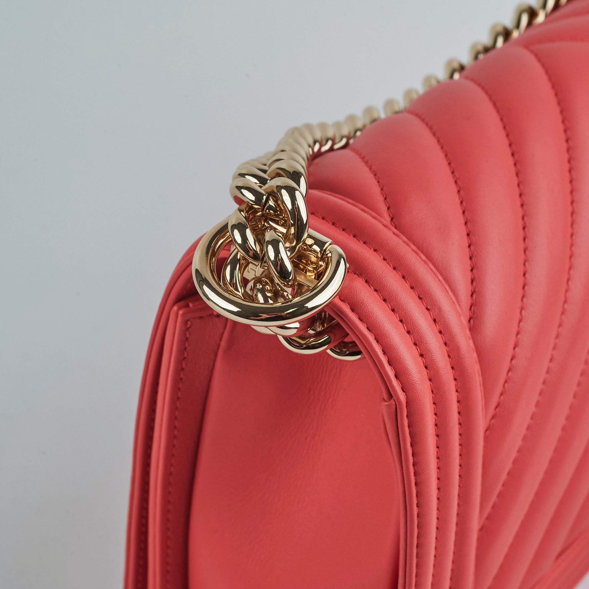 Chanel Old Medium Boy Bag in Coral Pink - Luxury Crossbody Handbag for Women, Perfect for Parties & Date Nights