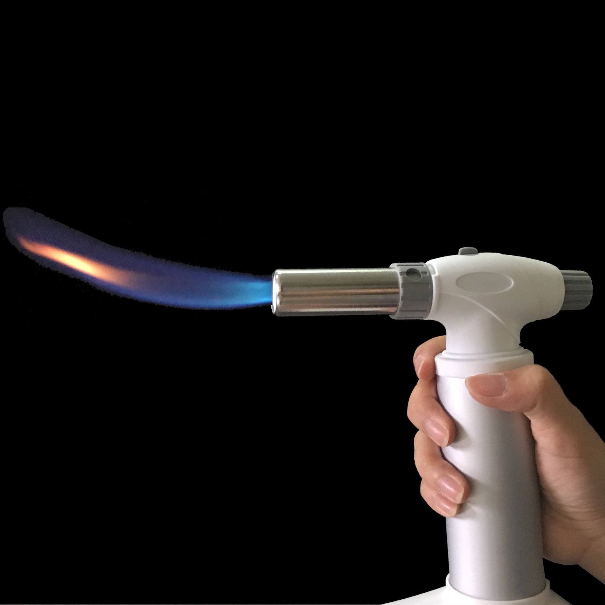 All Splendid Gas Soldering Torch Kit with Safety Lock & Adjustable Flame - Professional Butane Blow Torch for DIY, Jewelry Making, Cooking & Kitchen Use - Handheld Torch Tool (White)