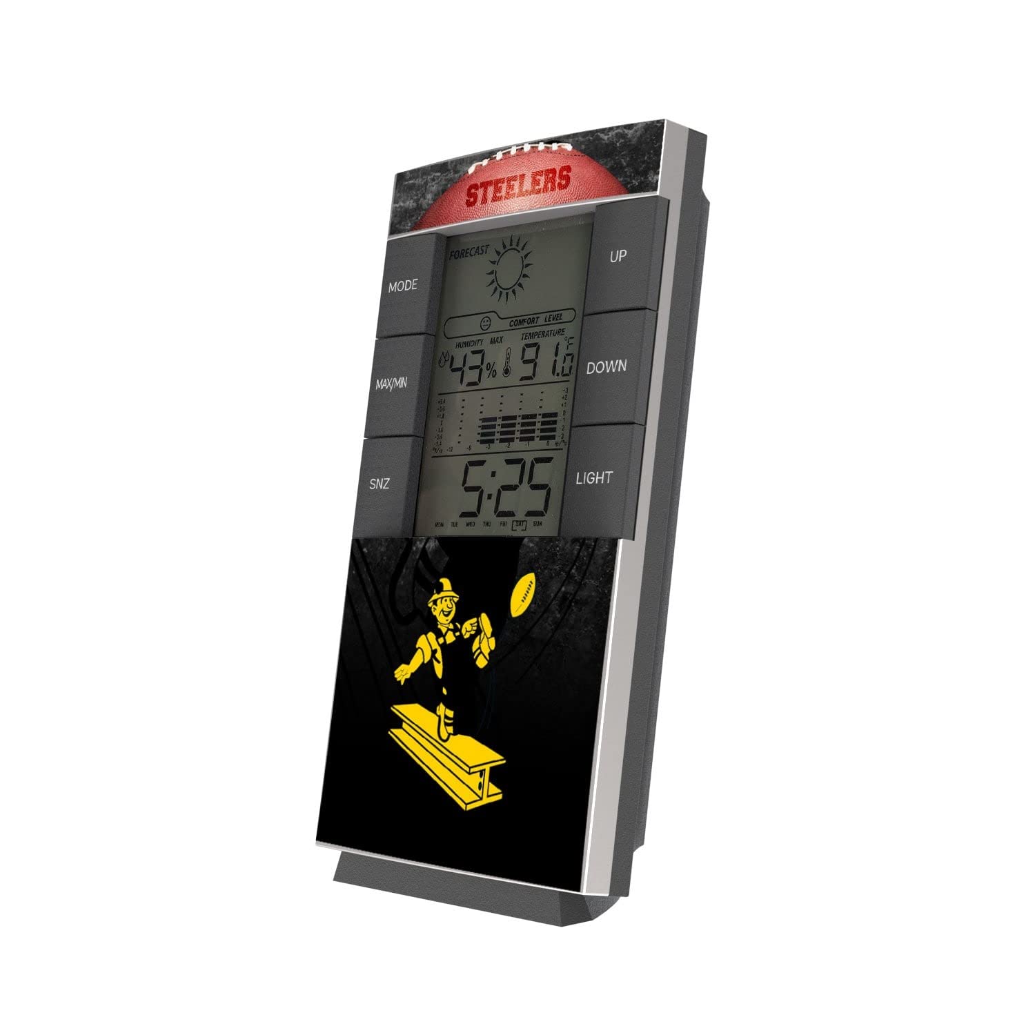 Pittsburgh Steelers Digital Desk Clock with Legendary Team Design - Perfect for Office, Home, or Game Room Decor