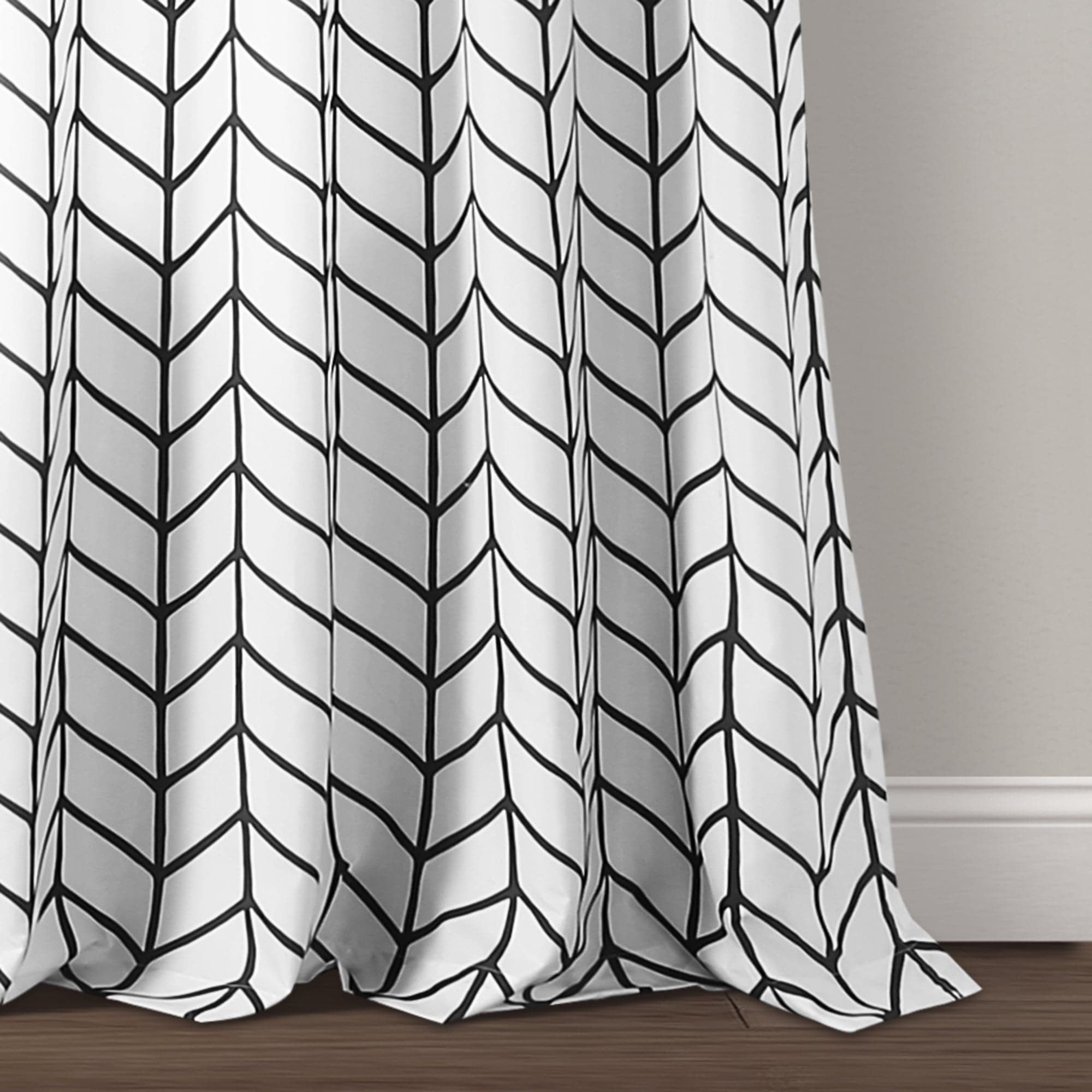 Calia Chevron Geo Window Curtain Panels Set - Stylish Chevron Pattern Blackout Curtains for Living Room & Bedroom - Elegant Home Decor for Privacy & Light Control
