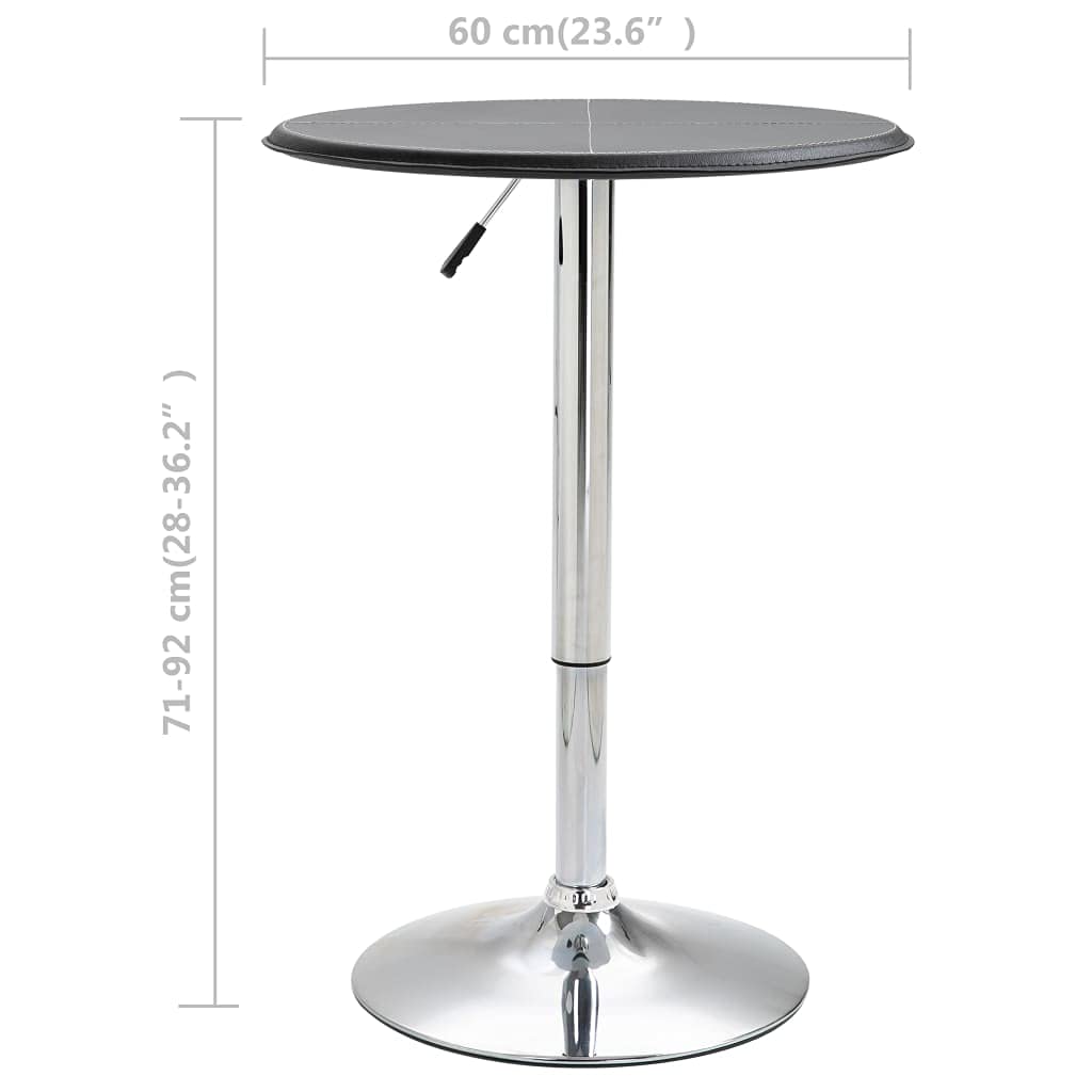 Modern Minimalist Adjustable Height Cocktail Pub Table - Black 23.6