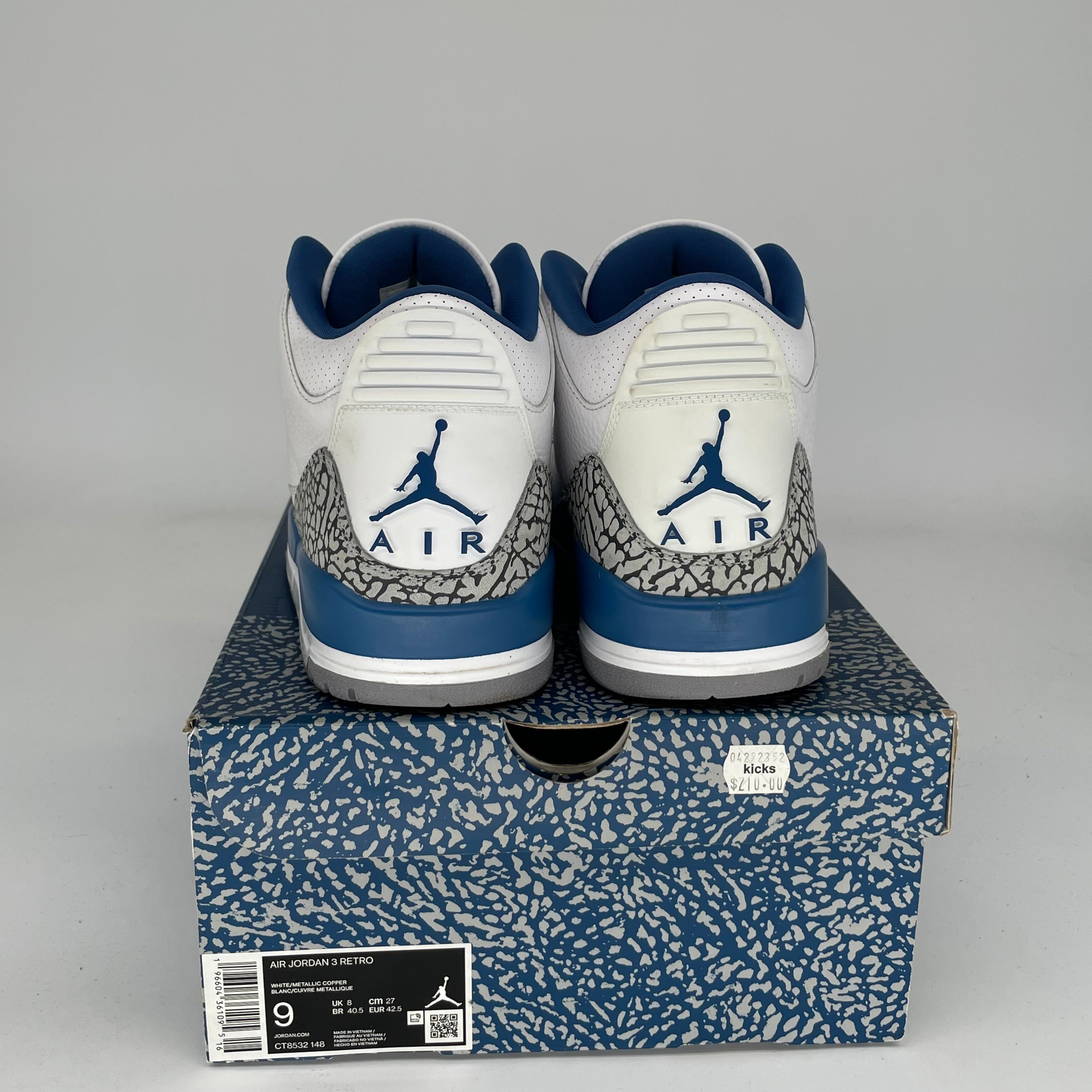 AIR JORDAN 3 Retro WIZARDS Basketball Shoes Men's Size 9 - Style Code CT8532-148 | Authentic Sneakers for Streetwear, Basketball & Casual Wear