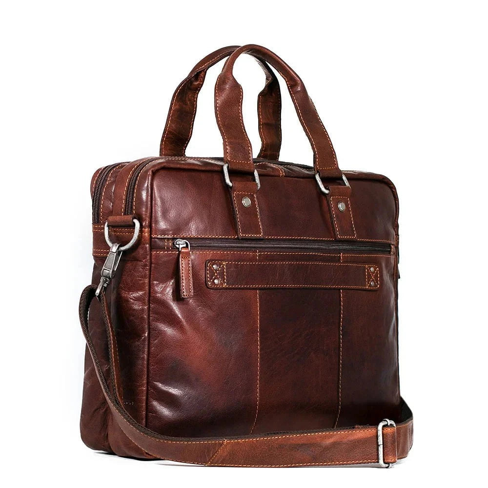 Jack Georges Voyager Professional Leather Briefcase for Men - Stylish & Durable Business Laptop Bag - Perfect for Office, Work, Travel & Commuting