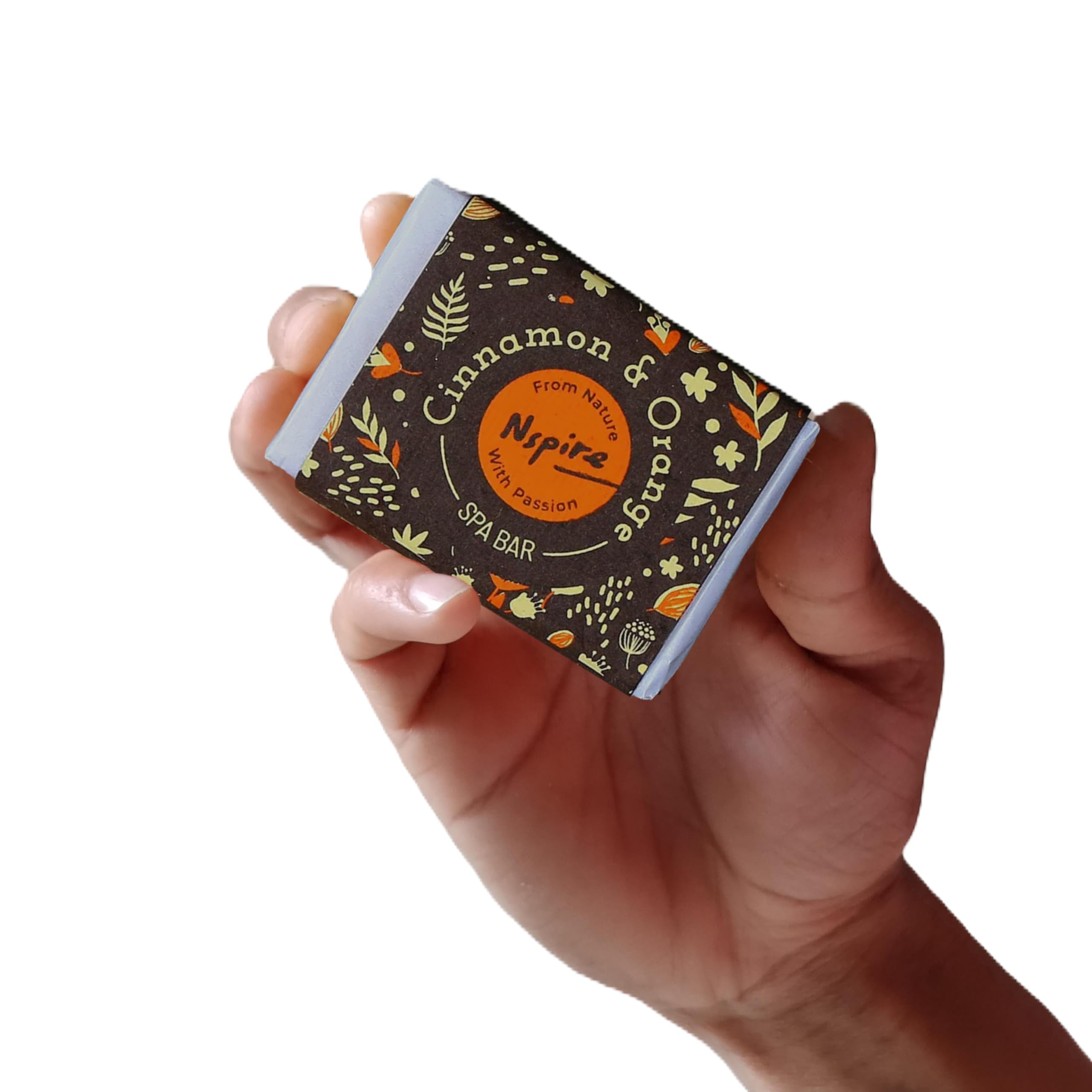 Nspire 100% Natural Cinnamon & Orange Handmade Soap - Organic Glow Skin, Anti-Aging Facial Cleanser - No Synthetic Fragrance, Nourishing Face Wash (Pack of 2) for Spa, Gift & Daily Skincare Routine