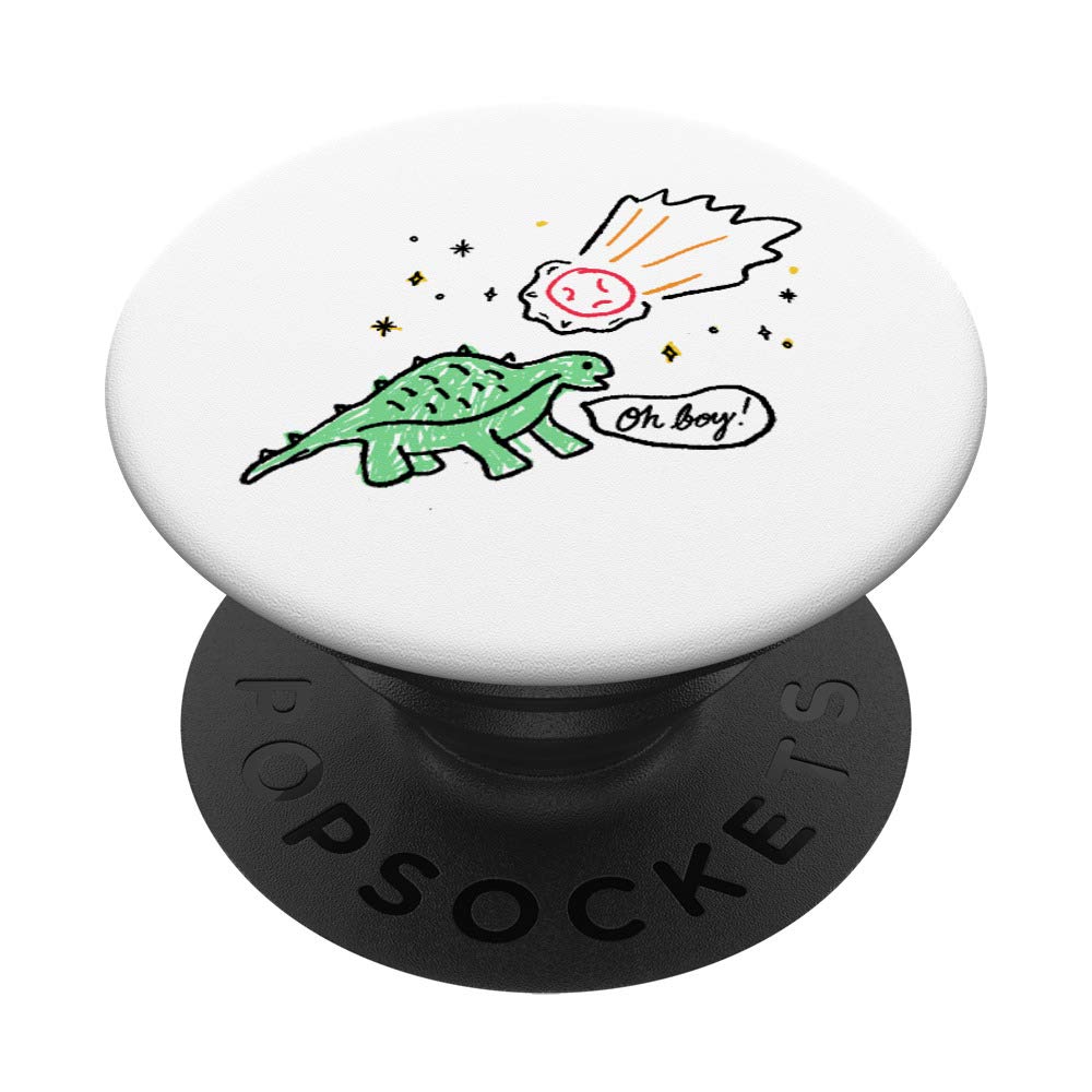 Dinosaur Meteor Kids Drawing PopSockets PopGrip - Swappable Phone & Tablet Grip for Children | Fun Accessory for School, Travel & Playtime