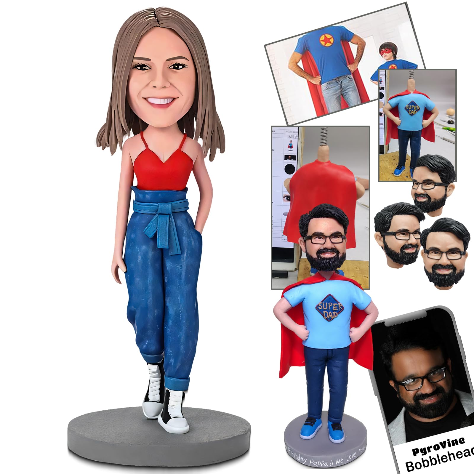 Custom Bobbleheads for Women - Personalized Handmade Collectible Figurine | Unique Gift for Fashion Lovers, Birthday & Anniversary Present | Perfect for Home Decor, Office Desk & Gift Giving