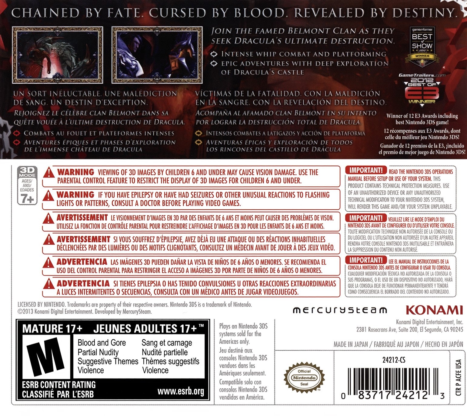 Castlevania: Lords of Shadow Mirror of Fate - Action Adventure Game for Nintendo 3DS | Dark Fantasy RPG with Vampire Hunting | Perfect for Horror Game Fans & Gothic Story Lovers