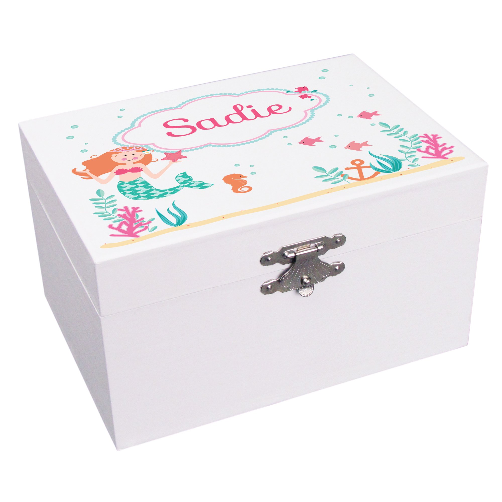 Personalized Mermaid Ballerina Jewelry Box for Girls - Handmade Music Box with Mirror | Perfect Birthday Gift for Dancers, Ballet Lovers & Little Princesses | Bedroom Decor & Treasure Storage