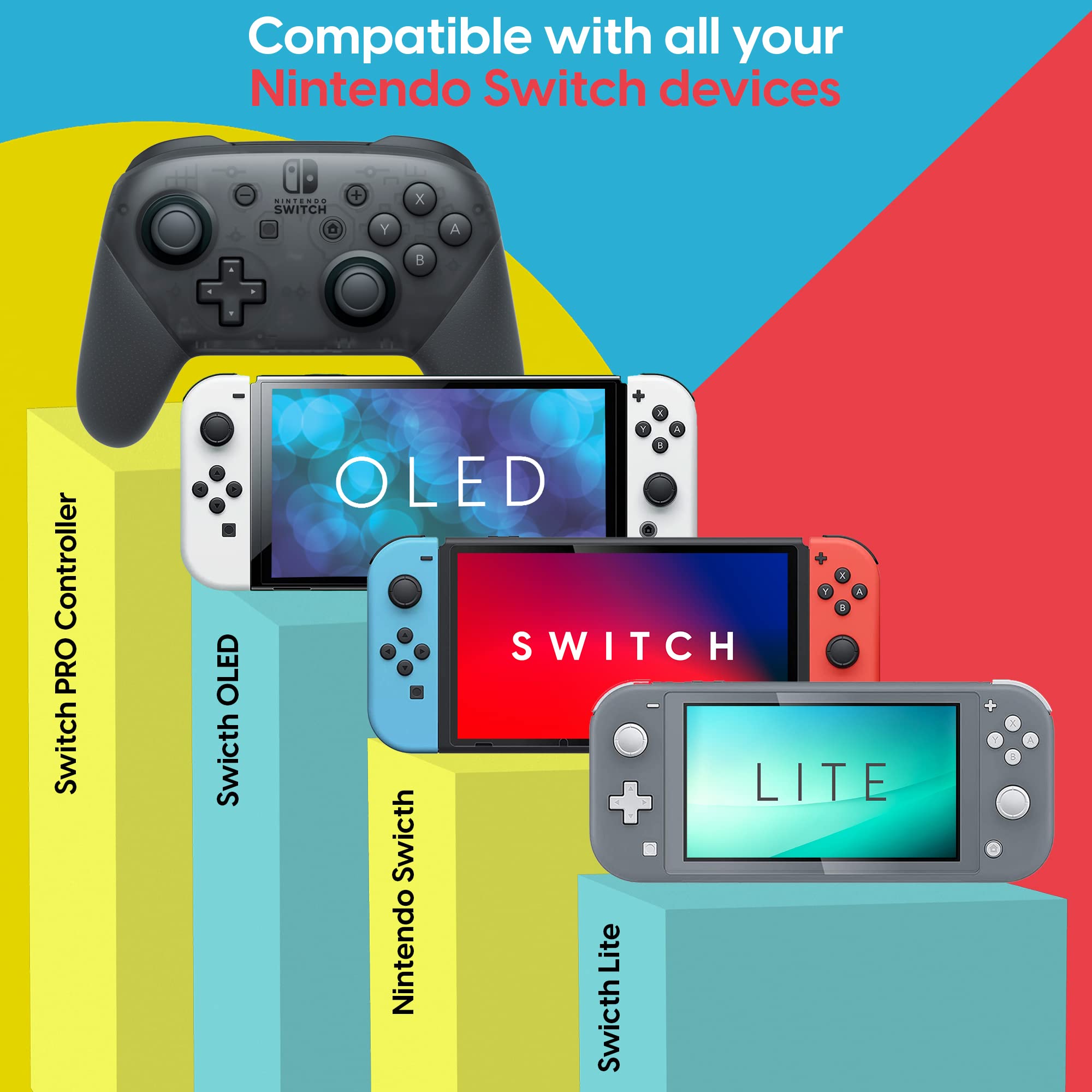 TalkWorks Nintendo Switch AC to USB-C Wall Charger - 5FT Fast Charging Cable for Nintendo Switch, Switch Lite & OLED - Play While Charging - Perfect for Gaming at Home or Travel (Black)