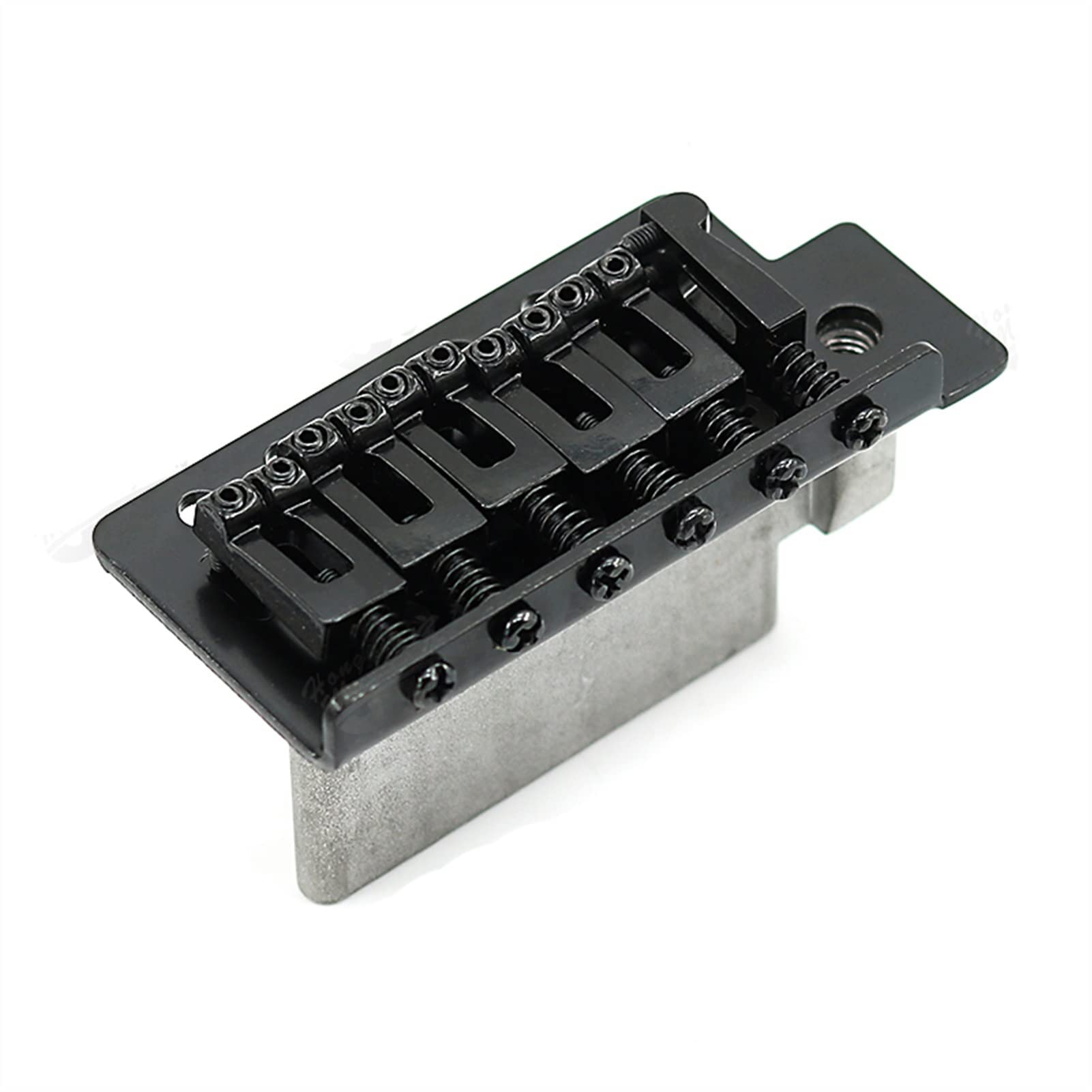 Electric Guitar Bridge - Single Shake Vibrato System with Puller Plate & Flat String Code for Rocker Six HOL Guitar Replacement Parts (Black) | Perfect for Rock, Metal & Blues Performances