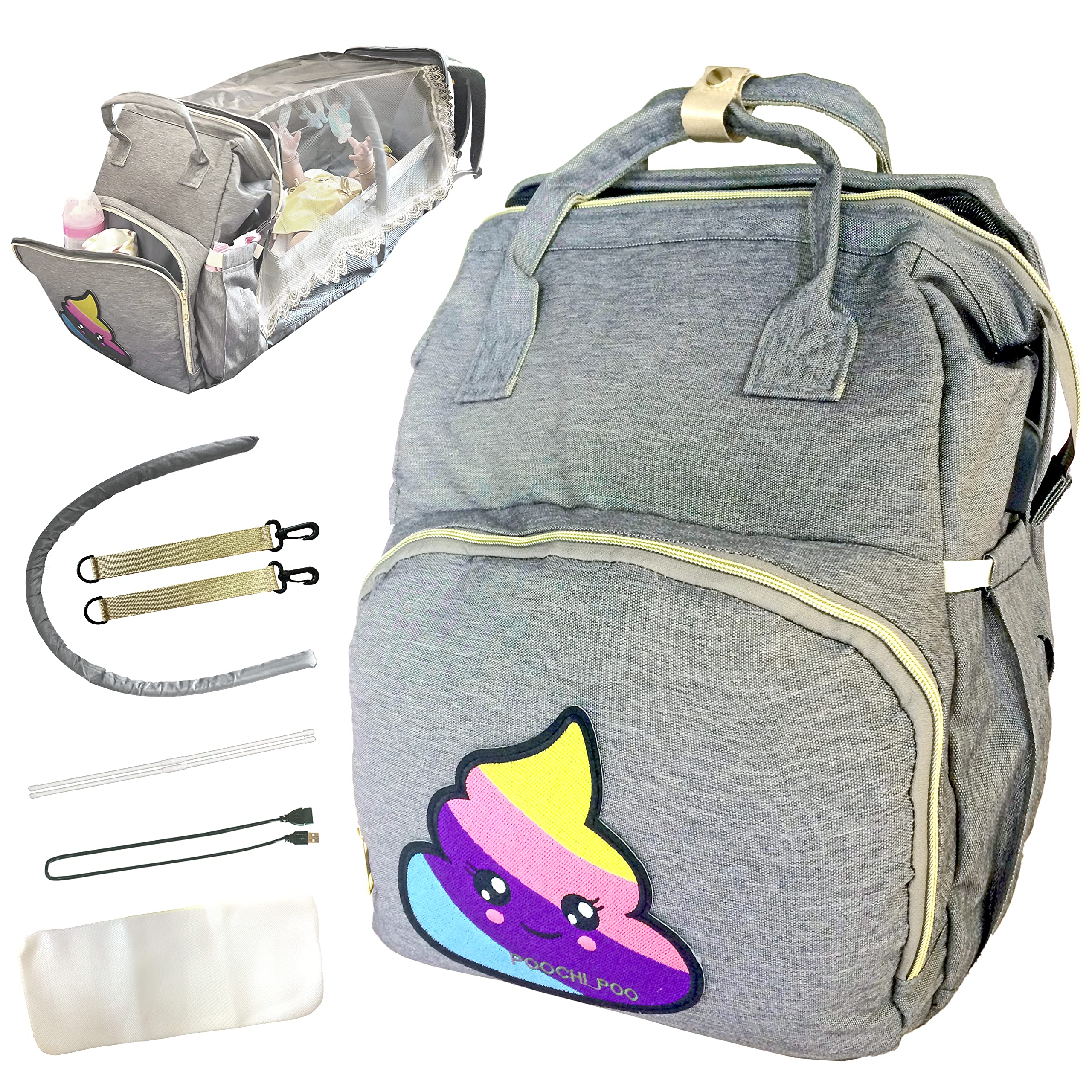 Stylish Baby Girl Diaper Backpack with Insulated Pockets, Detachable Changing Pad & Built-in Wipes Dispenser - Perfect for Travel, Daycare & On-the-Go Parenting