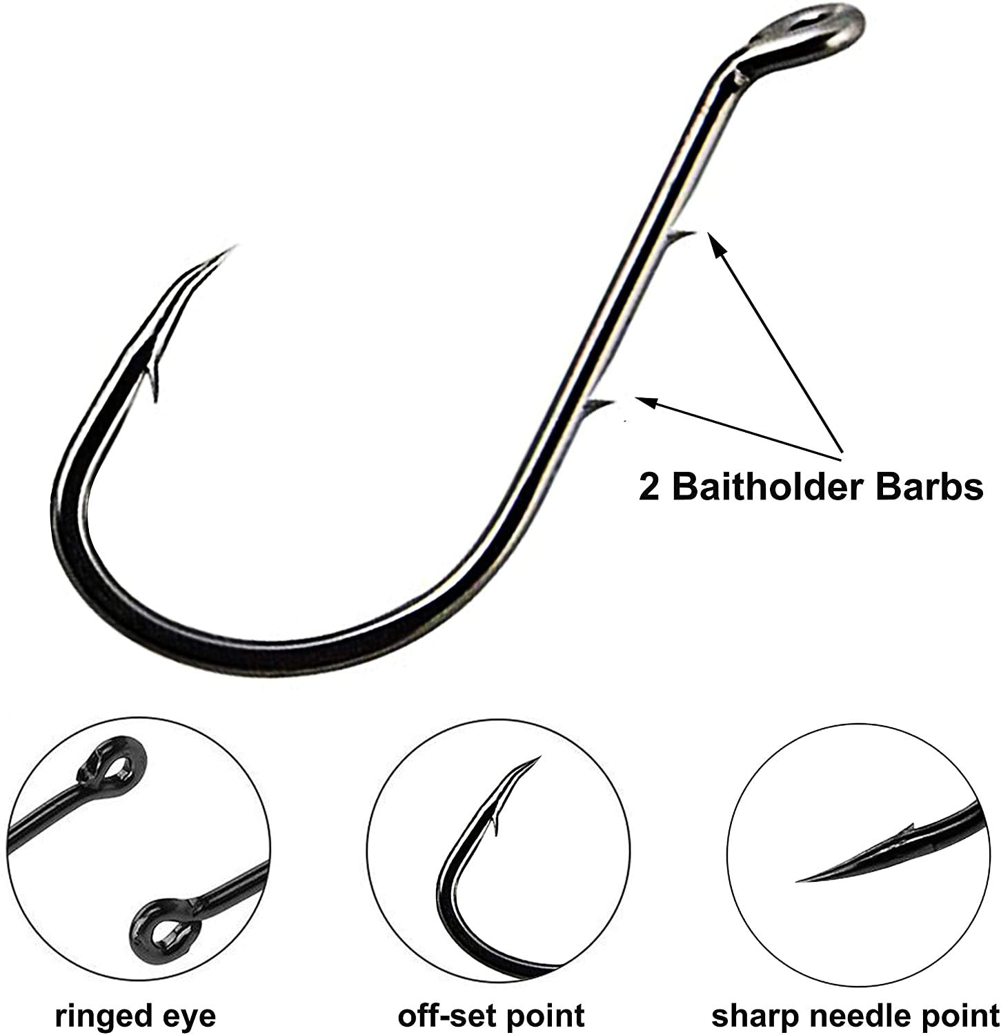 220pcs Octopus Fishing Hooks with Bait Holder - Saltwater & Freshwater Jigging
