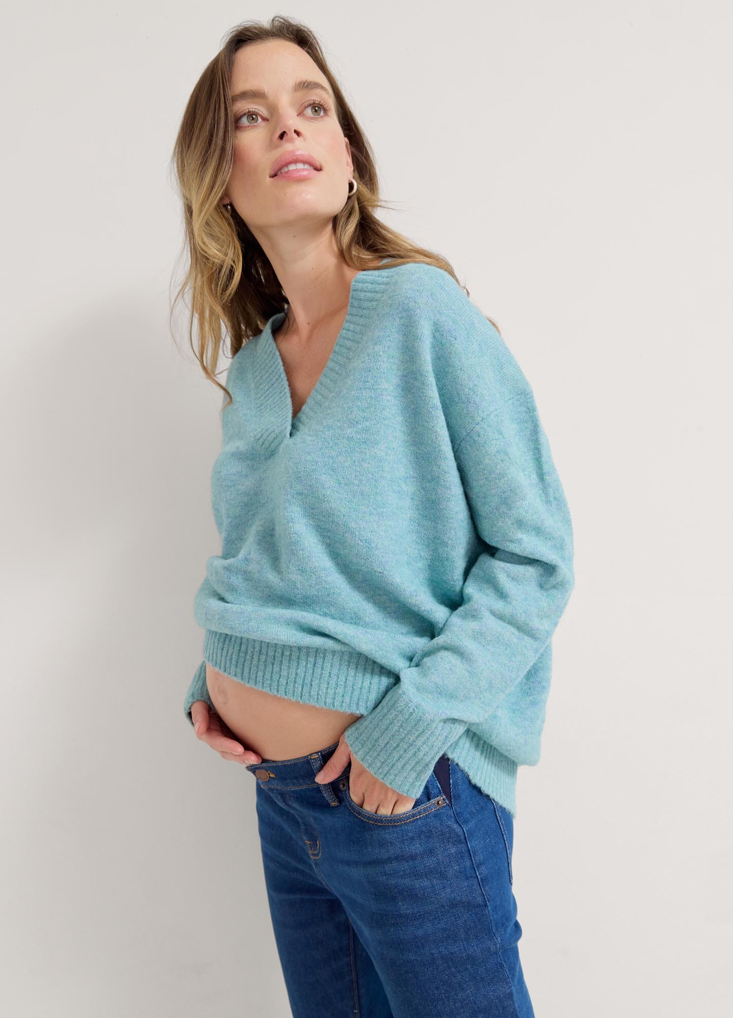 Mina V-Neck Sweater for Women - Soft & Comfortable Knit Pullover - Perfect for Casual Wear, Office & Fall Outfits