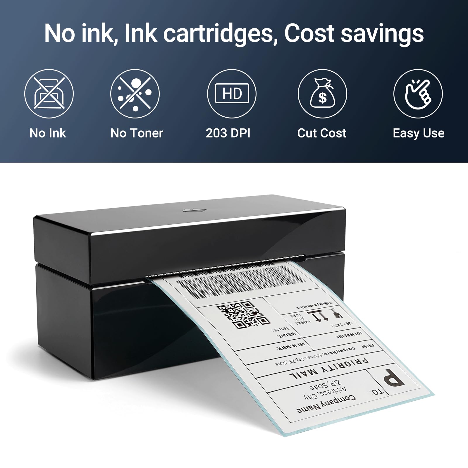 ORGBRO 4x6 Thermal Shipping Label Printer - High Speed Commercial Grade Sticker Maker for Amazon, eBay, Shopify & USPS - USB Thermal Label Printer for Small Business & Ecommerce Shipping Packages - Perfect for Home Offices, Warehouses & Logistics Centers
