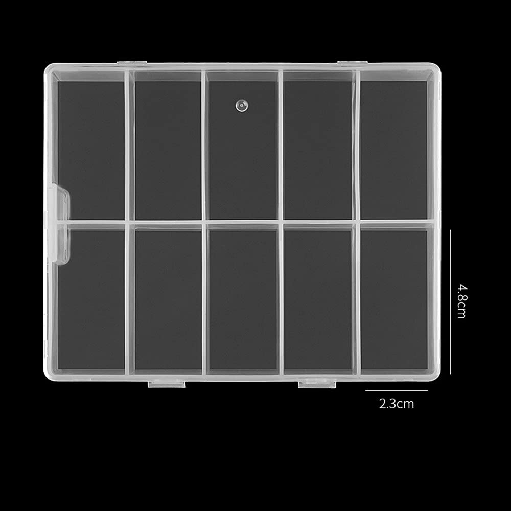 2 Pack Clear Acrylic Nail Art Organizer Case with Lid & Dividers - Transparent Nail Charms Storage Box for False Nails, Rhinestones & Nail Tools - Perfect for Salon, Travel & Home Nail Art Organization
