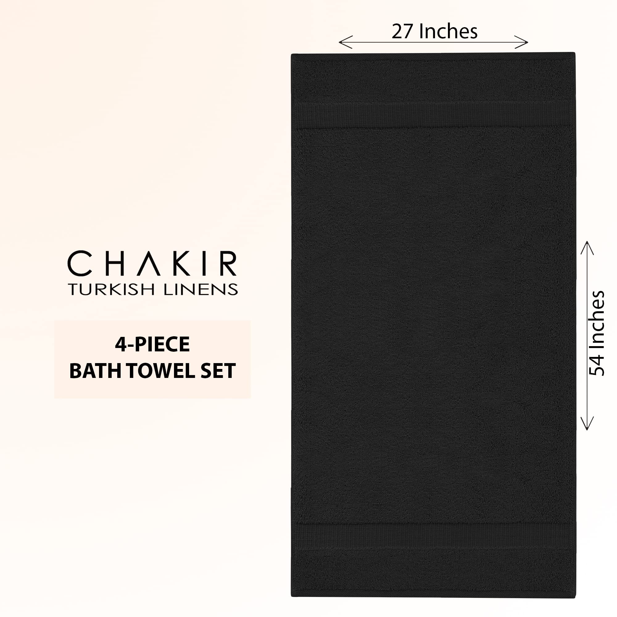 Premium 100% Cotton Turkish Bath Towels Set of 4 - 27