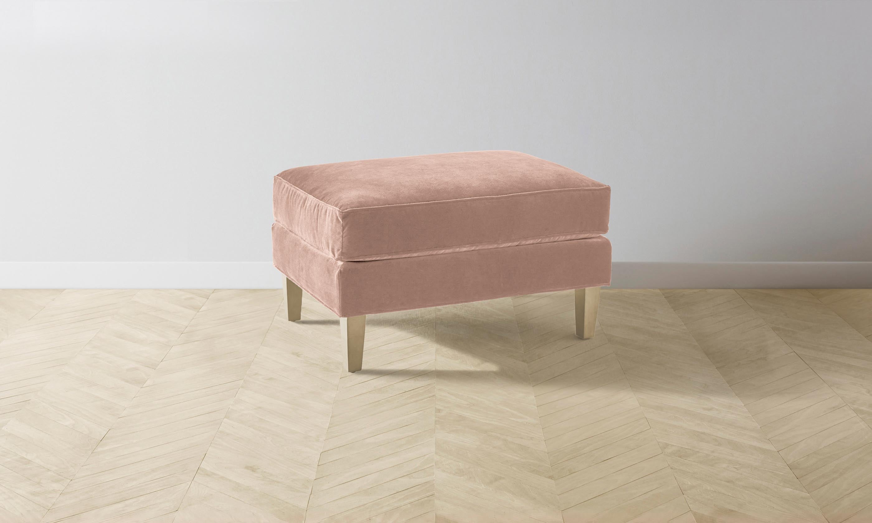 The Crosby Ottoman - Performance Velvet Dusty Rose - Stylish Footrest & Accent Chair for Living Room, Bedroom & Home Decor