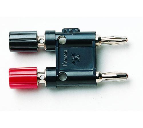 Fluke Pomona 5405 Gold Plated Double Binding Post to Banana Plug Adapter - High Quality Test Lead Connector for Electrical Testing & Lab Equipment (Ideal for Oscilloscopes, Multimeters & Power Supplies)