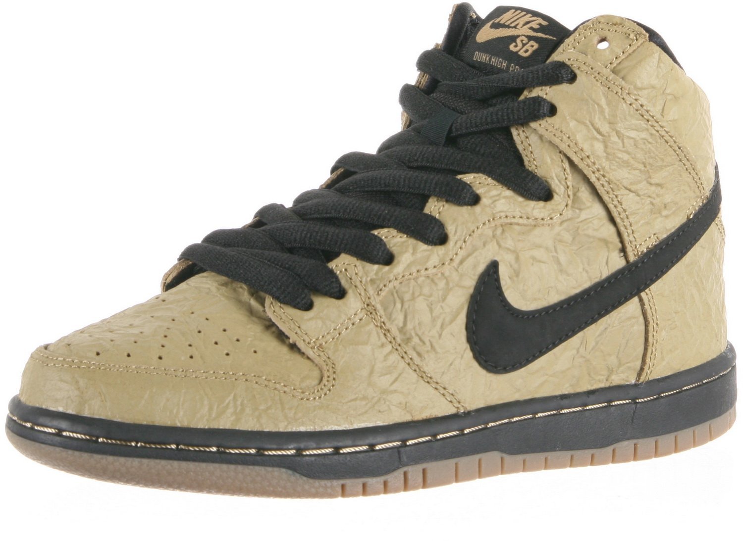 Nike Men's Dunk High Premium SB Sneakers - Brown Paper Bag Filbert/Black-Gum Dark Brown - Size 9.5 - Skateboarding & Streetwear Fashion Shoes for Casual Wear & Sneaker Collectors
