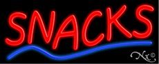 Vintage Neon Sign for Snack Shops - Handcrafted Glass Tubing LED Light - Perfect for Cafes, Bars & Retro Home Decor