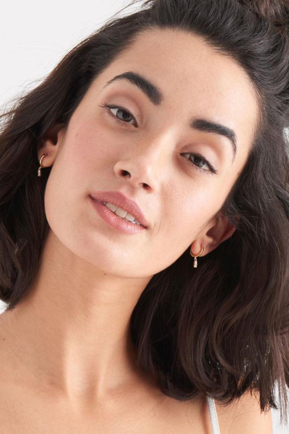 Glow Getter Gold Huggie Hoop Earrings with EOL Crystal Drop - Elegant Everyday Jewelry for Women, Perfect for Parties, Dates & Special Occasions