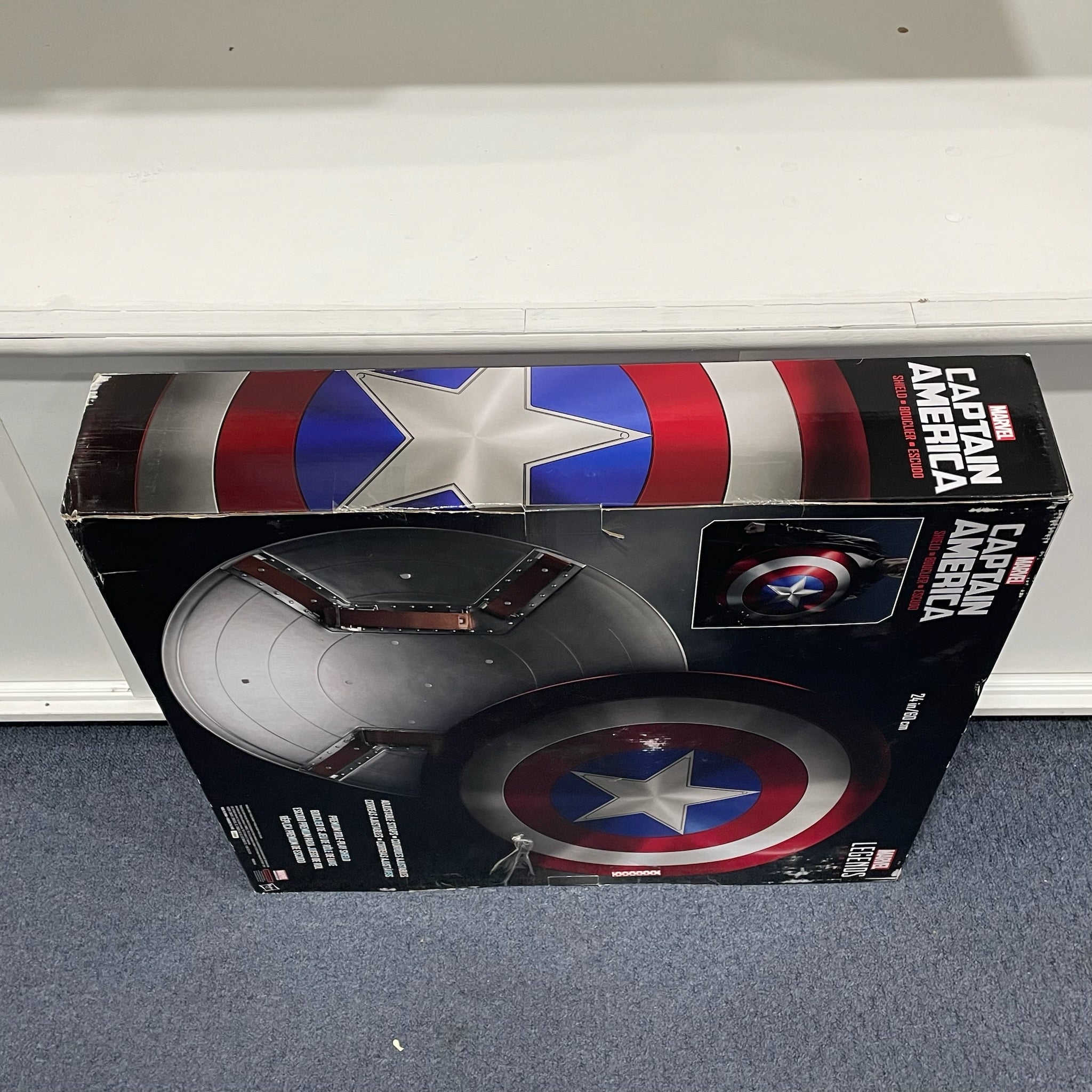 Captain America 60cm Metal Shield - Marvel Legends Series Collectible Figure - Perfect for Cosplay, Display & Superhero Fans