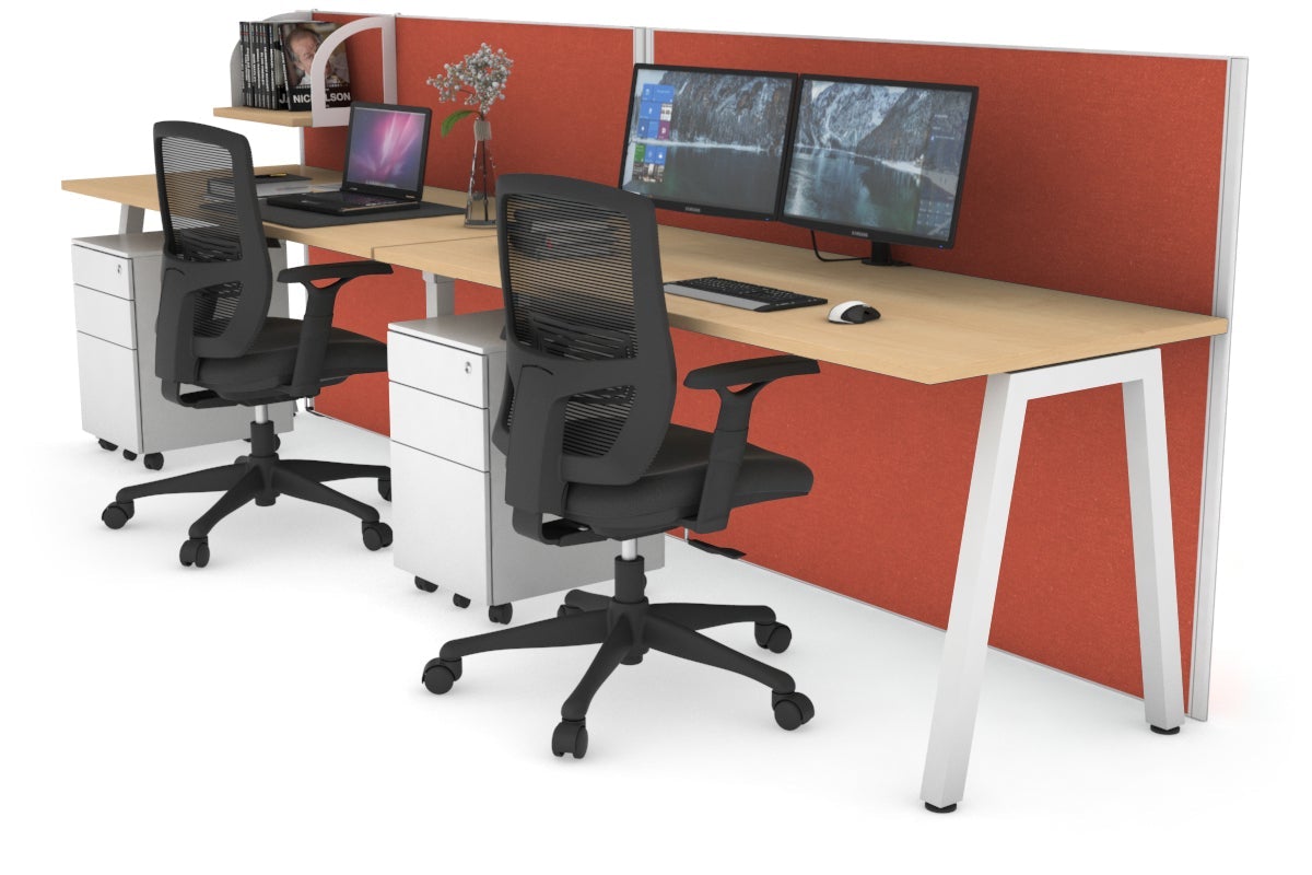 Horizon Quadro 2-Person Standing Desk | 1600L x 700W Adjustable Height Office Workstation | Perfect for Shared Workspaces & Home Offices
