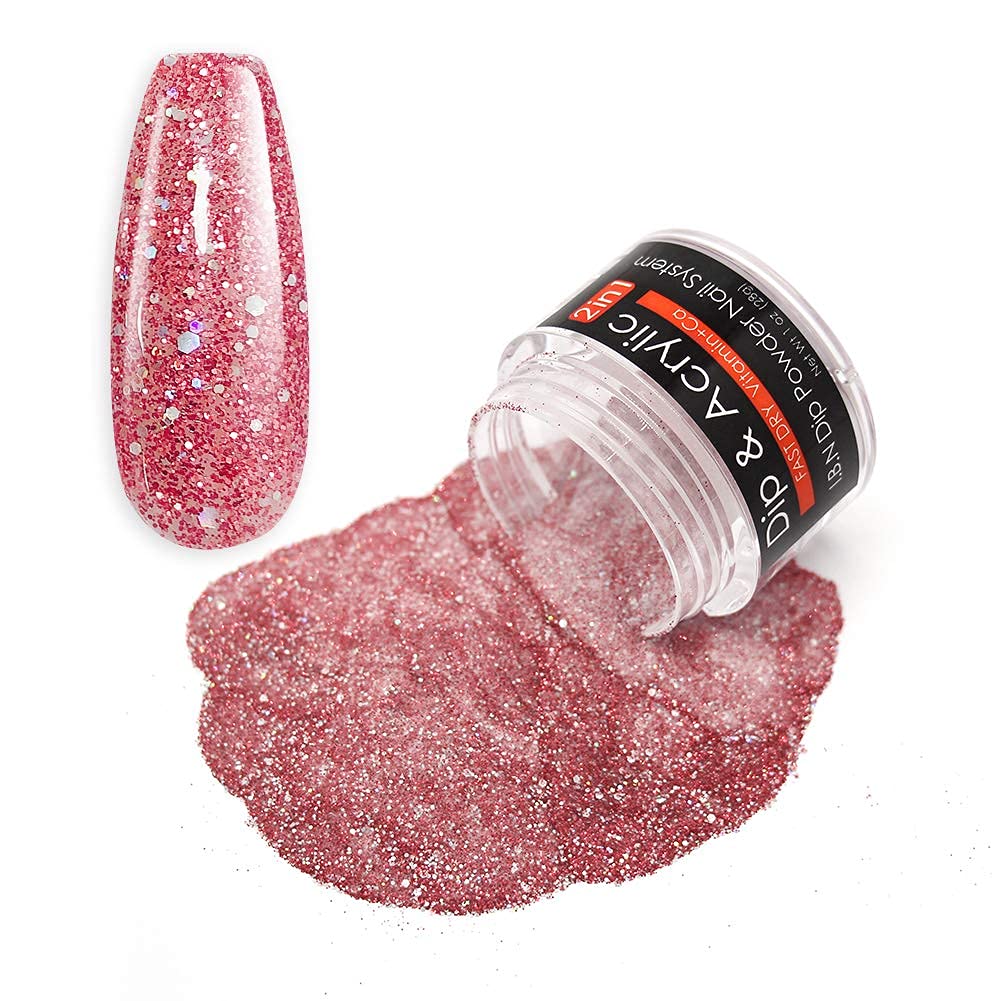Red Glitter Dip Powder with Vitamin Calcium - Salon Quality Fine Nail Art Powder for DIY French Manicure at Home | Odor-Free, Long-Lasting, No UV Lamp Needed (100g) | Perfect for Parties, Weddings & Everyday Nail Care