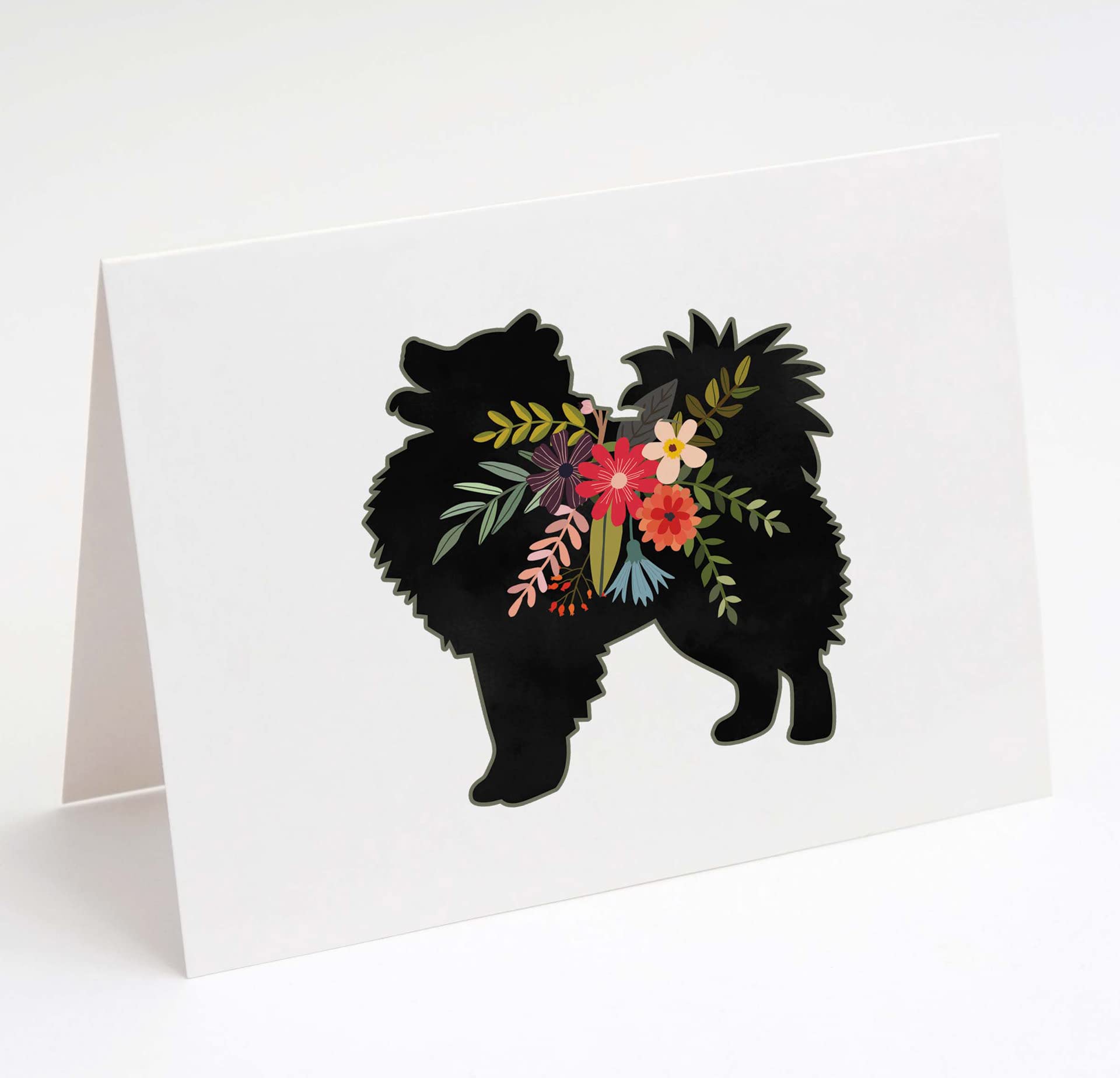 American Eskimo Dog Greeting Cards - Boho Floral Eskie Breed Note Cards with Envelopes | 6-Pack A2 Size Blank Cards | Perfect for Pet Lovers, Birthday Gifts & Thank You Notes