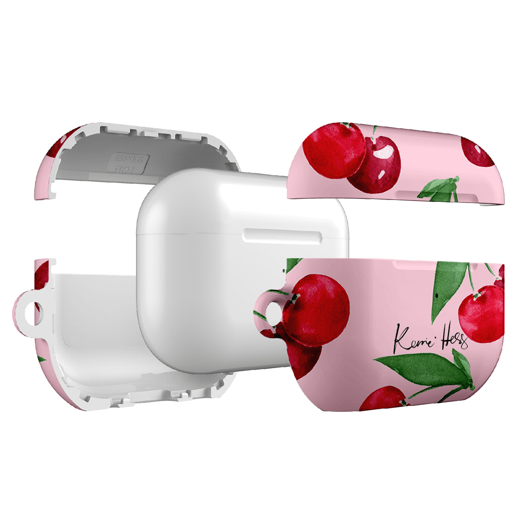 Premium Cherry Rose AirPods Pro Case - Cute Floral Design Protective Cover for Apple AirPods Pro (2019/2022) | Perfect Gift for Women, Girls - Use at Gym, Work, Travel & Daily Commute