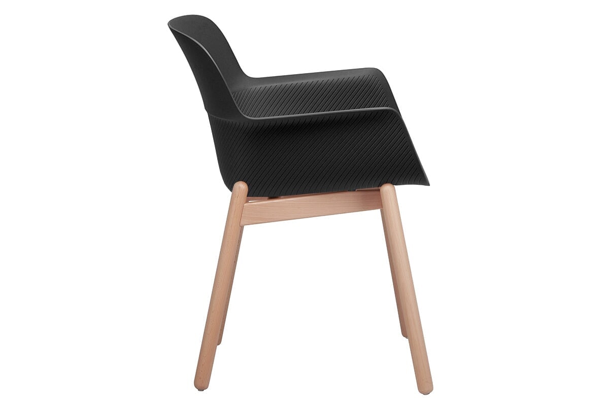 Tommy Tub Plastic Chair with Wooden Leg - Lightweight Outdoor Seating for Patio, Garden, and Poolside Relaxation