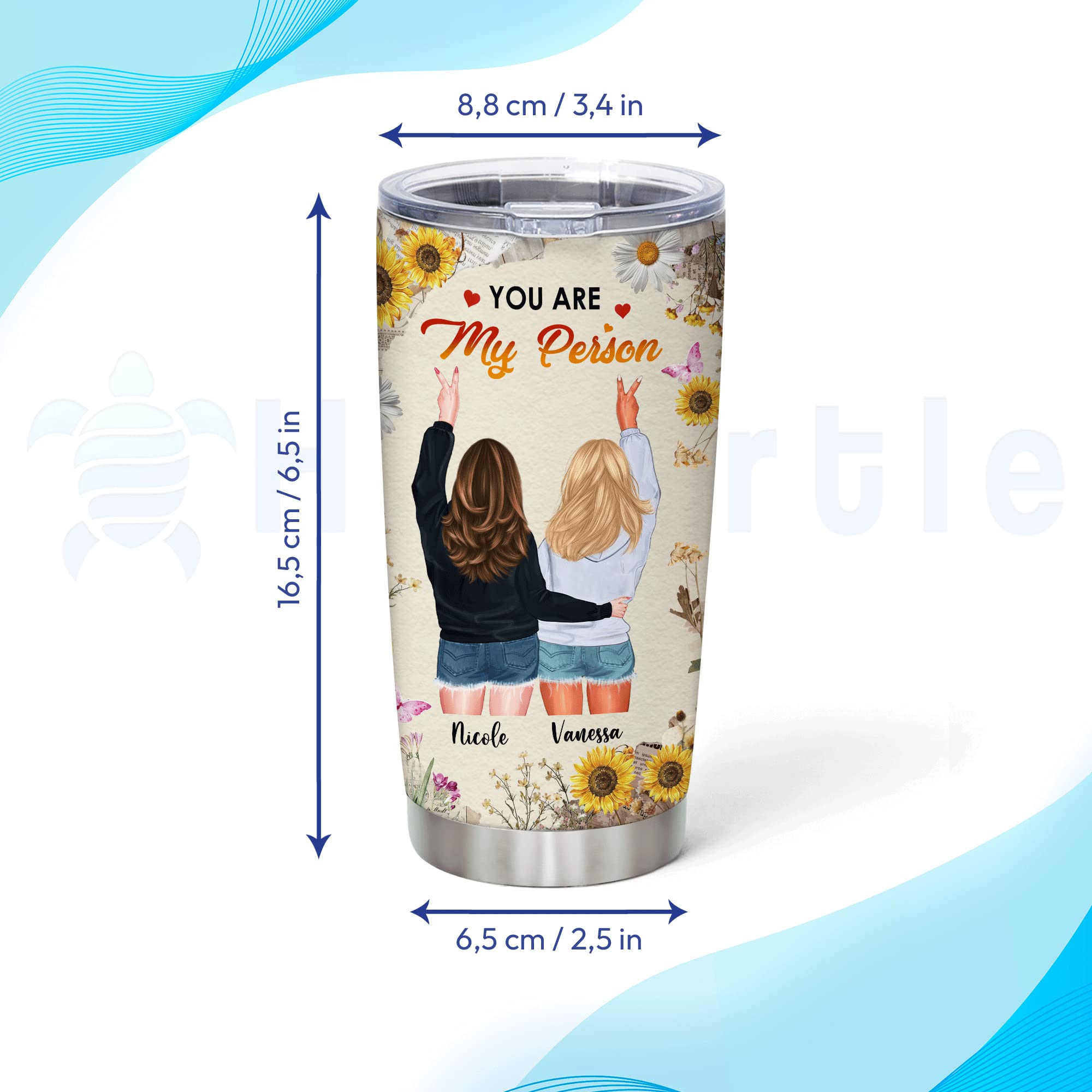Personalized 'You Are My Person' 20oz Stainless Steel Tumbler - Custom Best Friend Gift for Sister, Bestie, Birthday, Thanksgiving & Christmas - Ideal for Coffee, Tea & Daily Hydration