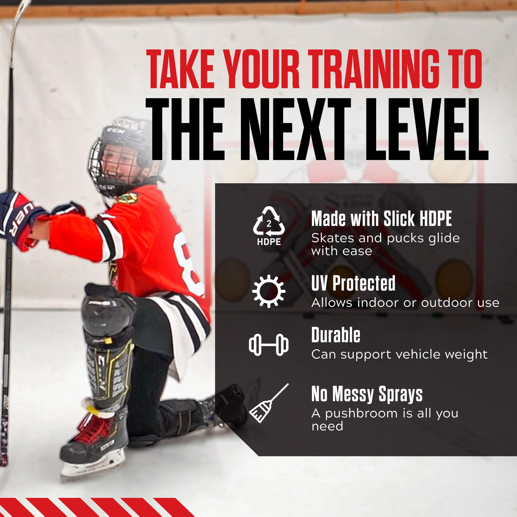 Snipers Edge Hockey - 30 SQ FT Skateable Synthetic Ice Panels for Hockey Training - Commercial-Grade Two-Sided Hockey Flooring Tiles - Perfect for Home Practice, Backyard Rinks & Professional Training Facilities