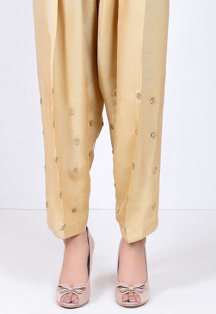 Gota Shalwar 3 - Traditional Pakistani Embroidered Cotton Pants for Women | Perfect for Weddings, Festivals & Casual Wear
