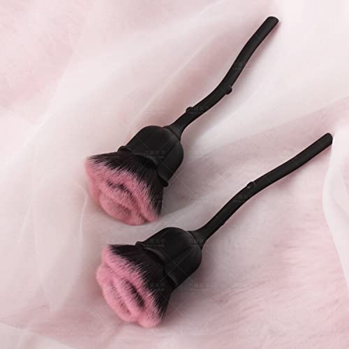 Premium Rose Nail Art Dust Brush - Professional Manicure & Blush Powder Brush for Gel Nail Extensions, Acrylic Nails & Beauty Makeup | High-Quality Nail Accessories Tool Kit (Black) | Perfect for Salon Professionals & DIY Home Nail Care