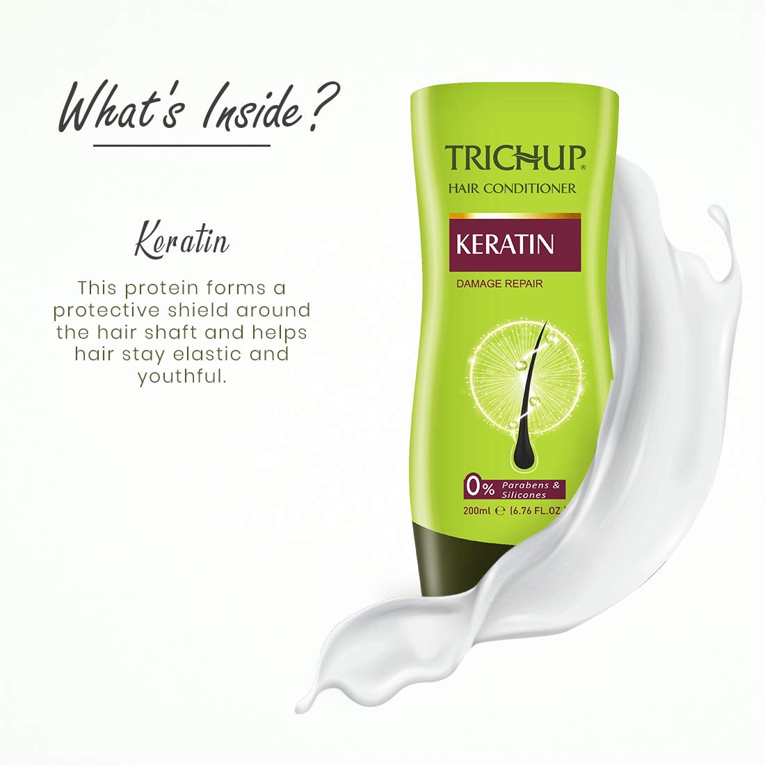 Trichup Keratin Hair Conditioner for Damaged Hair - 200ml (Pack of 2) | Deep Moisturizing & Repair Treatment for Dry, Frizzy Hair - Use After Shampoo for Smooth & Shiny Hair