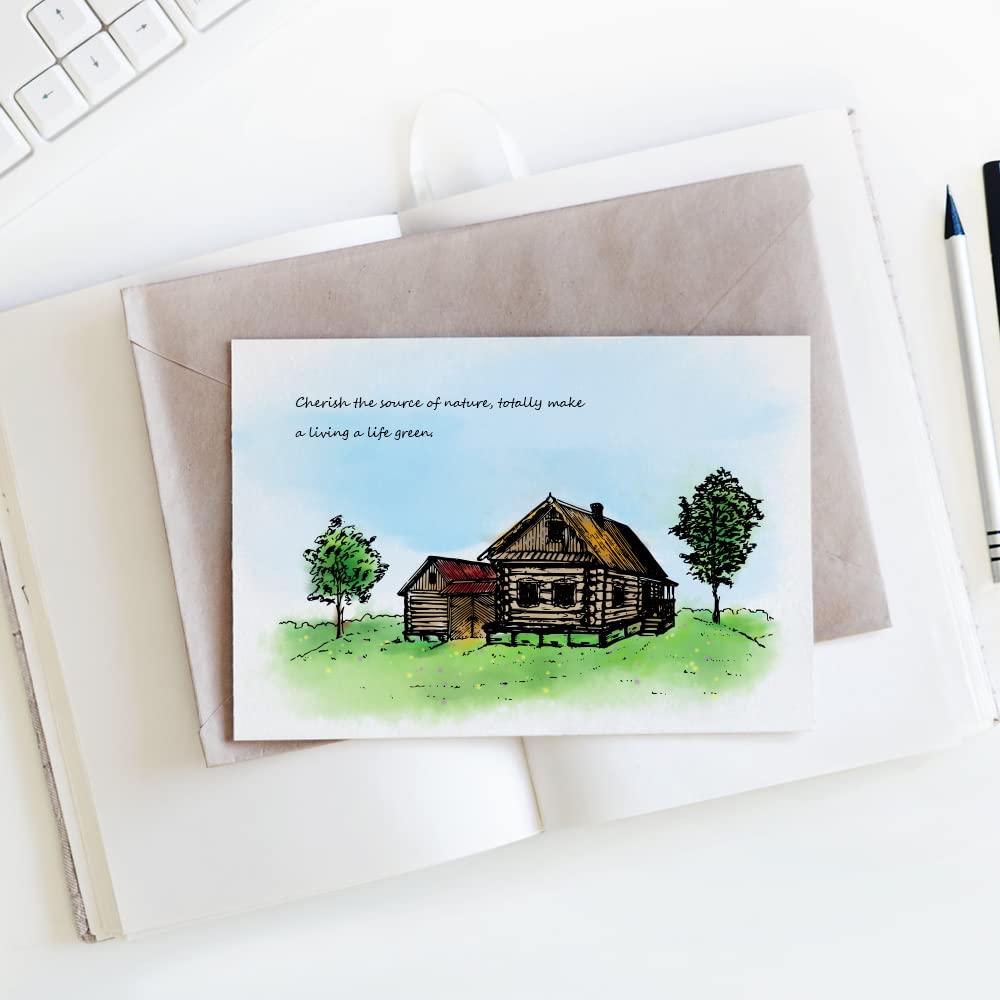 Premium Clear Silicone Rubber Stamps - Cabin Village Forest Tree Designs for Card Making, DIY Scrapbooking, Photo Album Decorations | Perfect for Handmade Greeting Cards, Journals, and Craft Projects