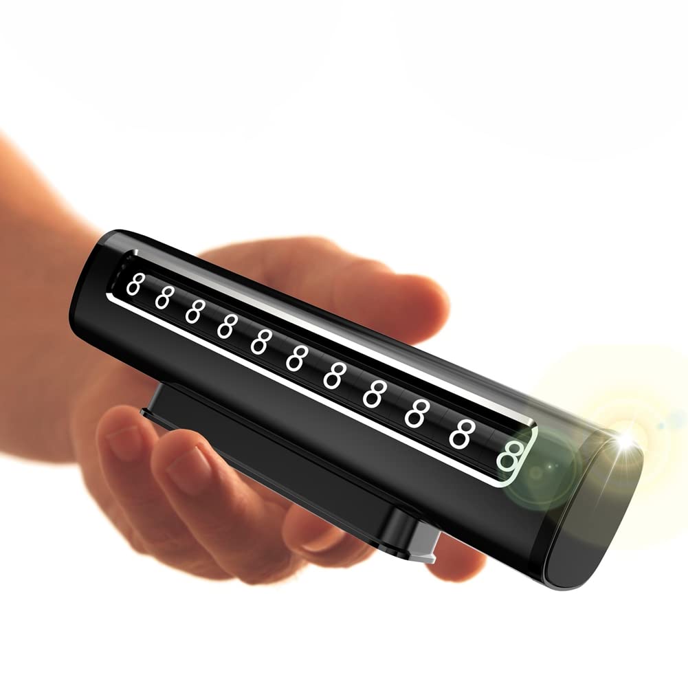 Zcargel Aluminum Alloy Car Temporary Parking Sign - Rolling License Plate Holder with Adhesive Sticker & Phone Number Display for Street Parking, Driveways & Visitor Parking