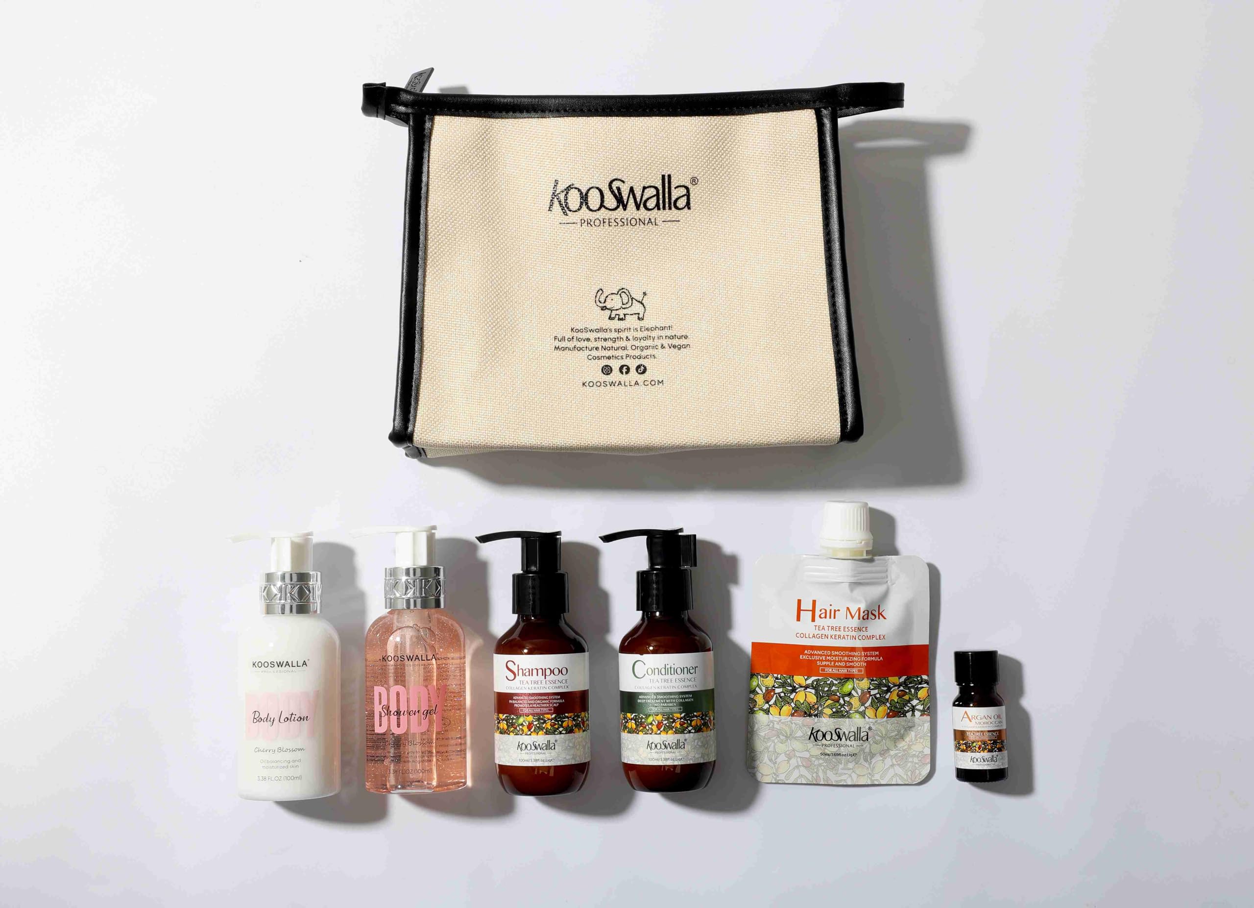 Tea Tree Hair Care Travel Kit - 6PCS Deluxe Travel Size Toiletries Set with Natural Hydrating Shampoo, Conditioner & Body Wash for Healthy Scalp & Hair | Includes Zip Bag | Perfect for Vacation, Gym & Business Trips