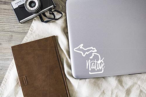 Premium Michigan Native Vinyl Decal - White - 4.3