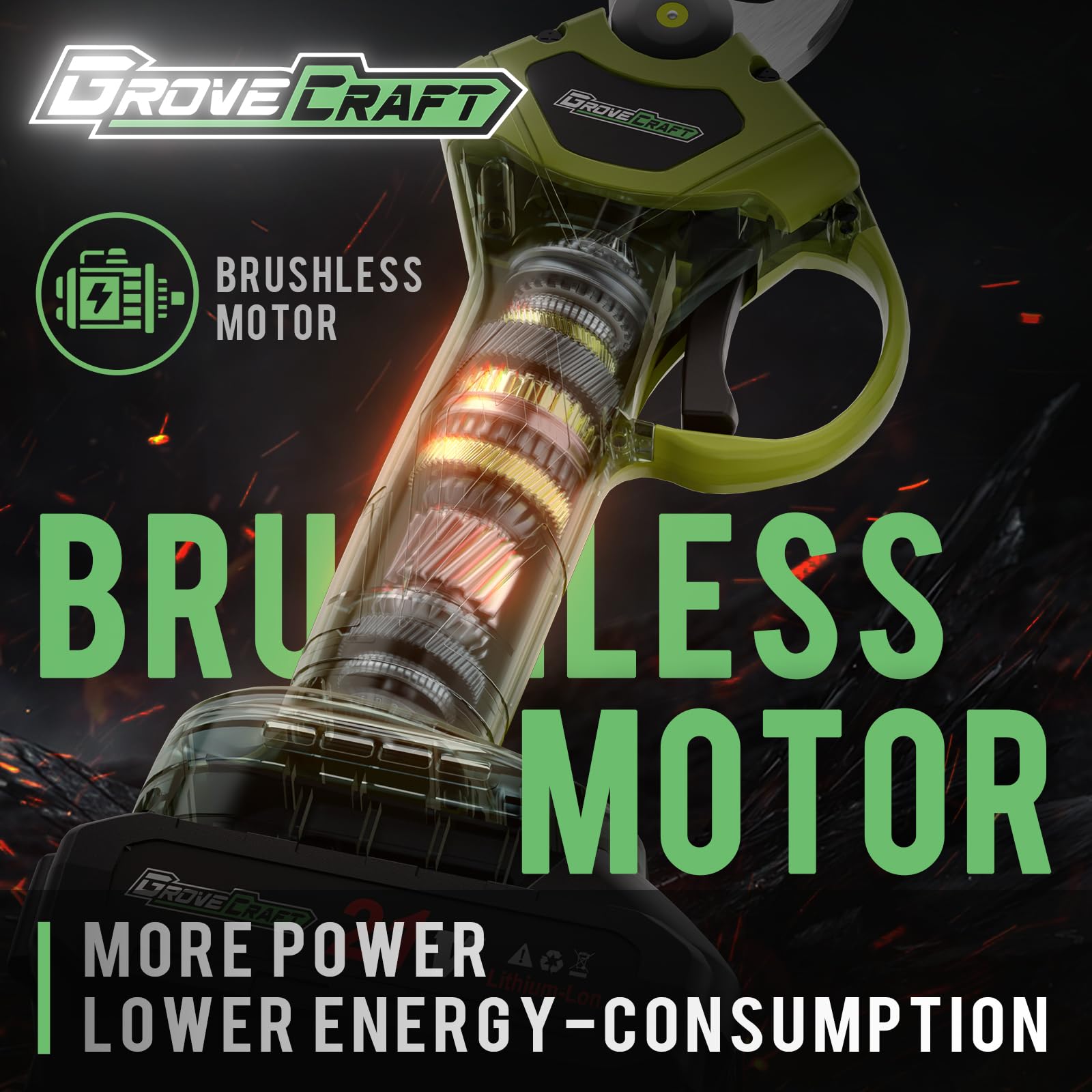 20V 2-in-1 Brushless Cordless Electric Pole Pruning Shear with Battery & Fast Charger - 13ft Reach, 1-Inch Cutting Diameter - Perfect for Tree Trimming, Garden Maintenance & Landscaping