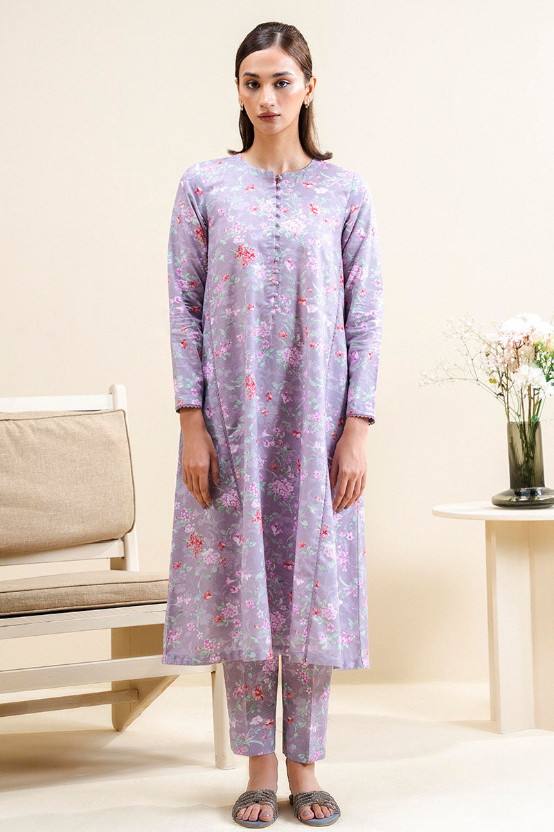 MAUVE HAZE 2-Piece Printed Khaddar Suit Set | Traditional Pakistani Cotton Outfit for Women | Perfect for Weddings, Parties & Special Occasions
