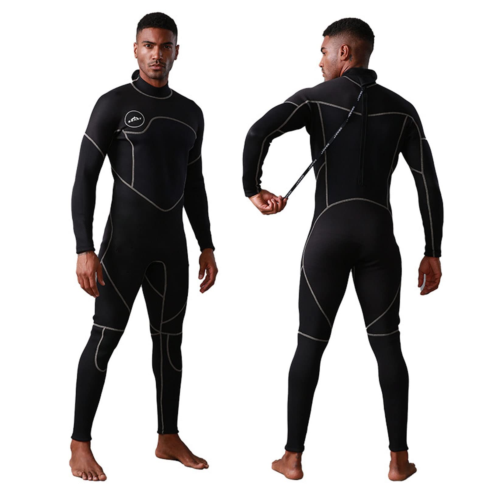 **3MM Ultra Stretch Neoprene Men's Wetsuit - Full Body Back Zip Diving Suit for Scuba Diving, Snorkeling, Surfing & Swimming | Warm & Flexible for Cold Water Adventures**