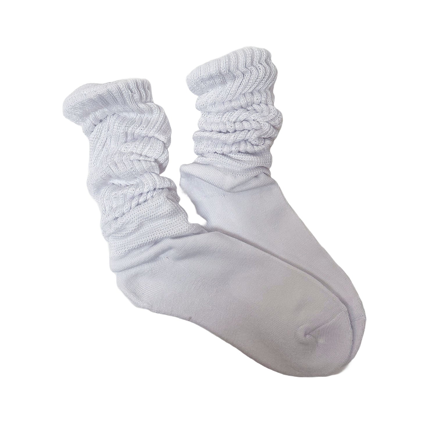 FLOOF Women's Slouch Socks - Soft Cozy Knee High Socks for Women in White | Perfect for Winter, Lounge Wear & Casual Outfits