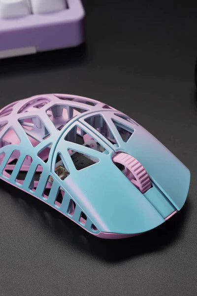 WLmouse Beast X Mini Magnesium Wireless Gaming Mouse - Lightweight 58g, 26K DPI, Ergonomic Design for FPS & MOBA Games - White/Blue - Perfect for Esports, Competitive Gaming & Office Use
