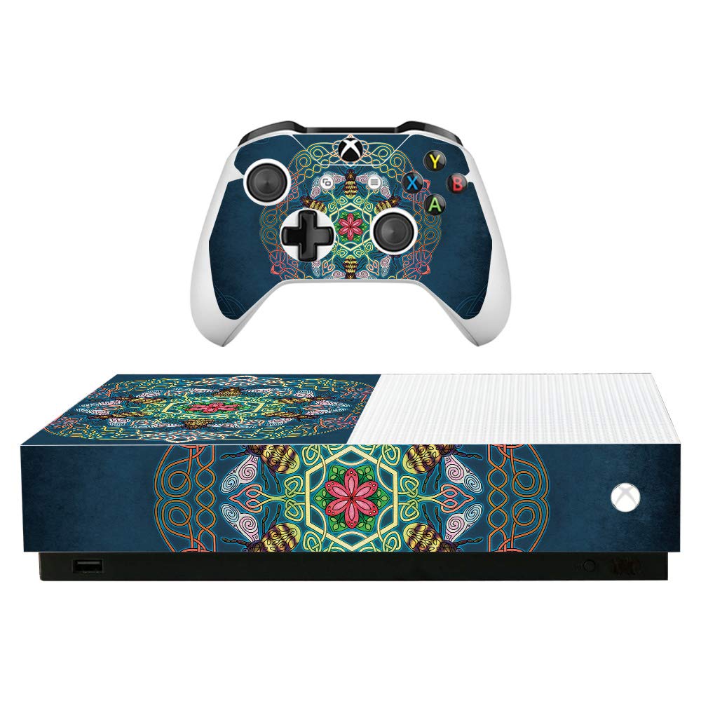 MightySkins Vinyl Decal Wrap Cover for Microsoft Xbox One S All-Digital Edition - Celtic Bees Design | Protective, Durable, Customizable Skin | Easy to Install & Remove | Made in USA | Perfect for Gaming Setups & Personalization