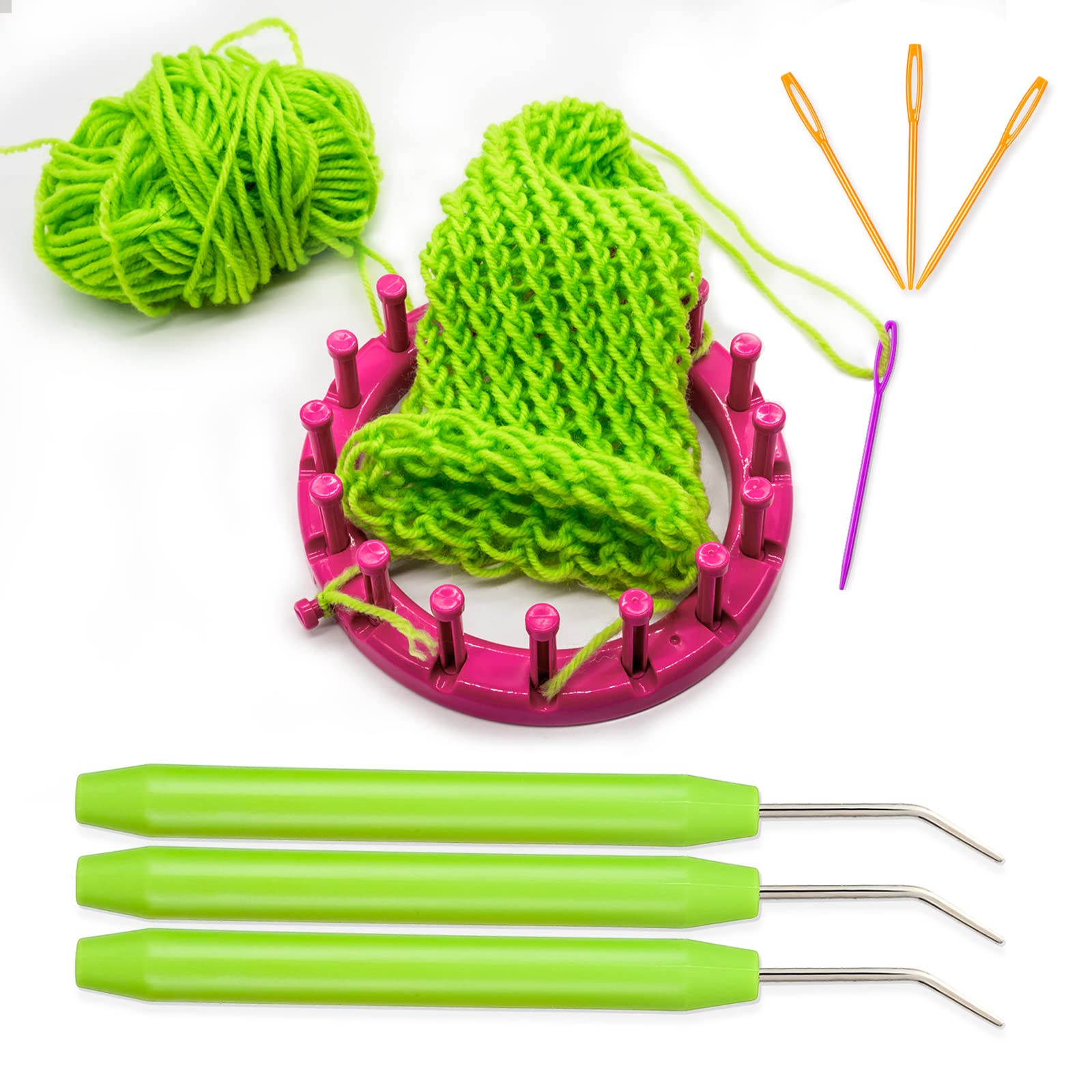 Willbond Crochet Needle Set - 9pcs Rubber Handle Knitting Hooks for Crafting & Sewing
