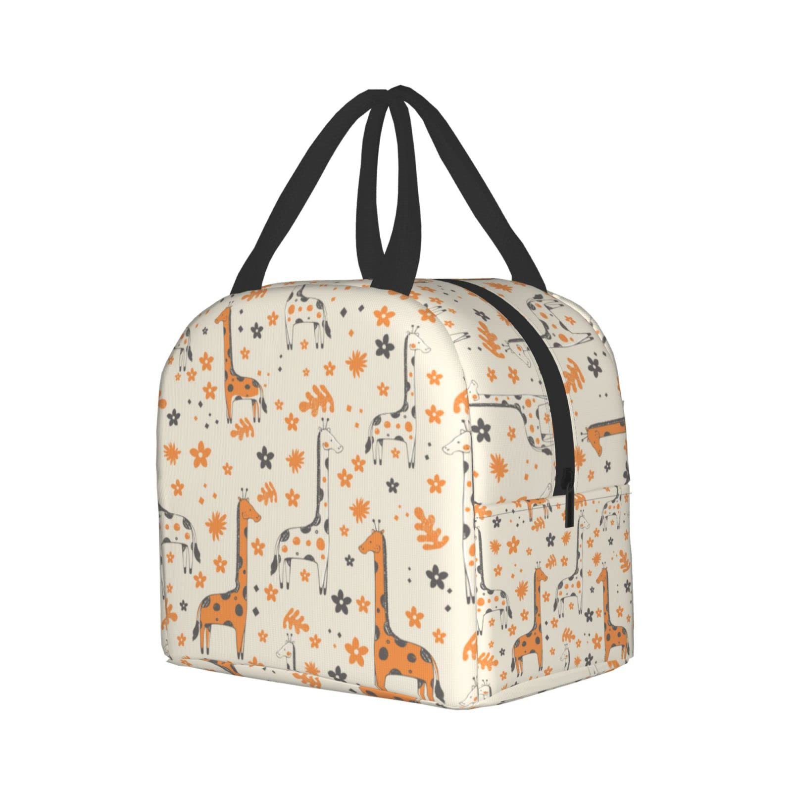 Cute Giraffe Insulated Lunch Box for Adults - Reusable Thermal Lunch Bag for Work, School, Camping, Hiking & Picnics - Perfect Office Lunch Tote & Beach Travel Cooler Bag